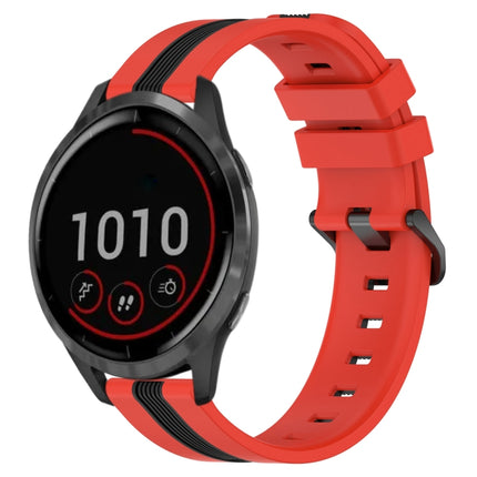 22mm Vertical Two-Color Silicone Watch Band, For Garmin Venu 2, For Garmin Vivoactive 4