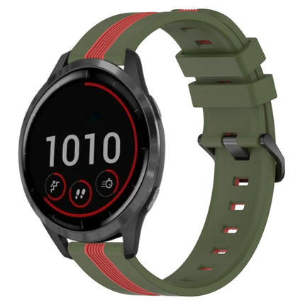 22mm Vertical Two-Color Silicone Watch Band, For Garmin Venu 2, For Garmin Vivoactive 4