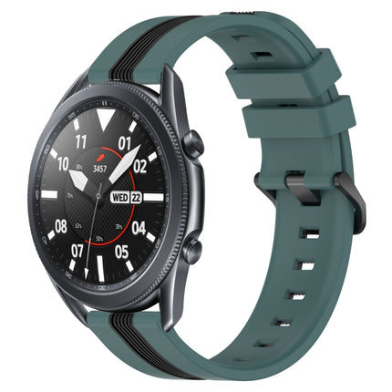 22mm Vertical Two-Color Silicone Watch Band, For Samsung Galaxy Watch3 45mm, For Samsung Galaxy Watch 46mm