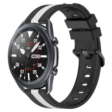 22mm Vertical Two-Color Silicone Watch Band, For Samsung Galaxy Watch3 45mm, For Samsung Galaxy Watch 46mm