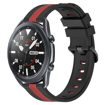 22mm Vertical Two-Color Silicone Watch Band, For Samsung Galaxy Watch3 45mm, For Samsung Galaxy Watch 46mm