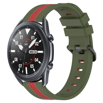 22mm Vertical Two-Color Silicone Watch Band, For Samsung Galaxy Watch3 45mm, For Samsung Galaxy Watch 46mm