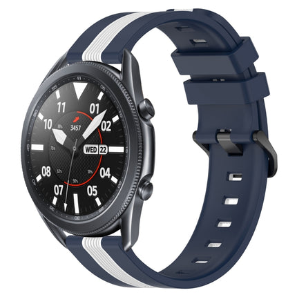 22mm Vertical Two-Color Silicone Watch Band, For Samsung Galaxy Watch3 45mm, For Samsung Galaxy Watch 46mm