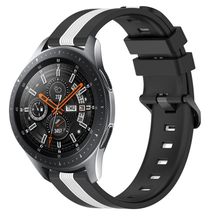 22mm Vertical Two-Color Silicone Watch Band, For Samsung Galaxy Watch3 45mm, For Samsung Galaxy Watch 46mm