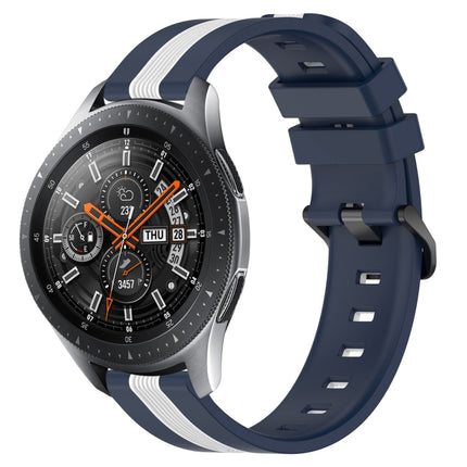22mm Vertical Two-Color Silicone Watch Band, For Samsung Galaxy Watch3 45mm, For Samsung Galaxy Watch 46mm