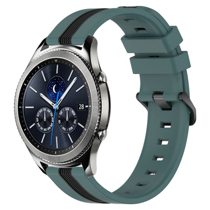 22mm Vertical Two-Color Silicone Watch Band, For Samsung Gear S3 Classic, For Samsung Gear S3 Frontier