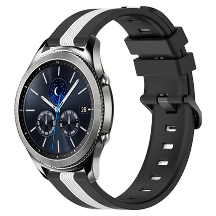 22mm Vertical Two-Color Silicone Watch Band, For Samsung Gear S3 Classic, For Samsung Gear S3 Frontier