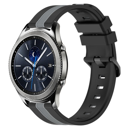22mm Vertical Two-Color Silicone Watch Band, For Samsung Gear S3 Classic, For Samsung Gear S3 Frontier
