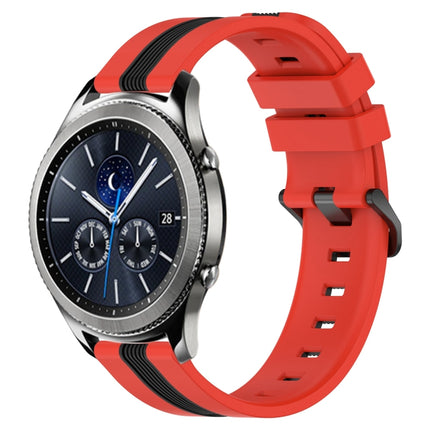 22mm Vertical Two-Color Silicone Watch Band, For Samsung Gear S3 Classic, For Samsung Gear S3 Frontier