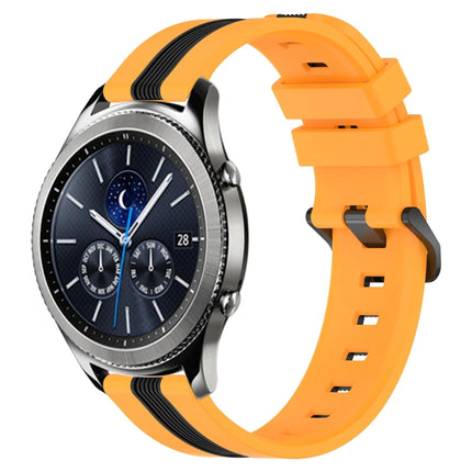 22mm Vertical Two-Color Silicone Watch Band, For Samsung Gear S3 Classic, For Samsung Gear S3 Frontier
