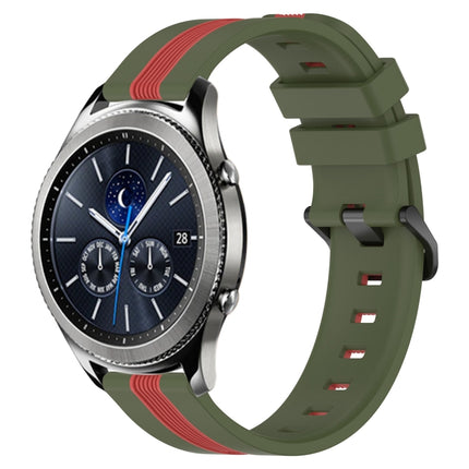 22mm Vertical Two-Color Silicone Watch Band, For Samsung Gear S3 Classic, For Samsung Gear S3 Frontier