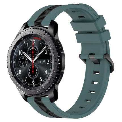 22mm Vertical Two-Color Silicone Watch Band, For Samsung Gear S3 Classic, For Samsung Gear S3 Frontier