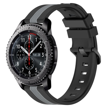 22mm Vertical Two-Color Silicone Watch Band, For Samsung Gear S3 Classic, For Samsung Gear S3 Frontier
