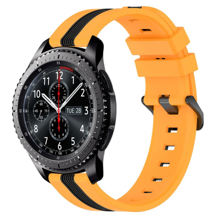 22mm Vertical Two-Color Silicone Watch Band, For Samsung Gear S3 Classic, For Samsung Gear S3 Frontier