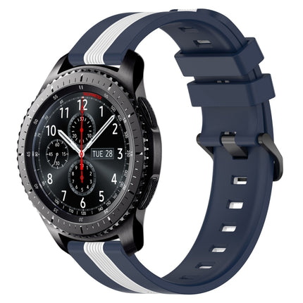 22mm Vertical Two-Color Silicone Watch Band, For Samsung Gear S3 Classic, For Samsung Gear S3 Frontier