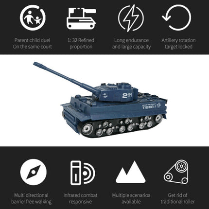 MoFun 369  Remote Control Tank 1:32 Four-way RC Vehicle, Blue, Green, Yellow