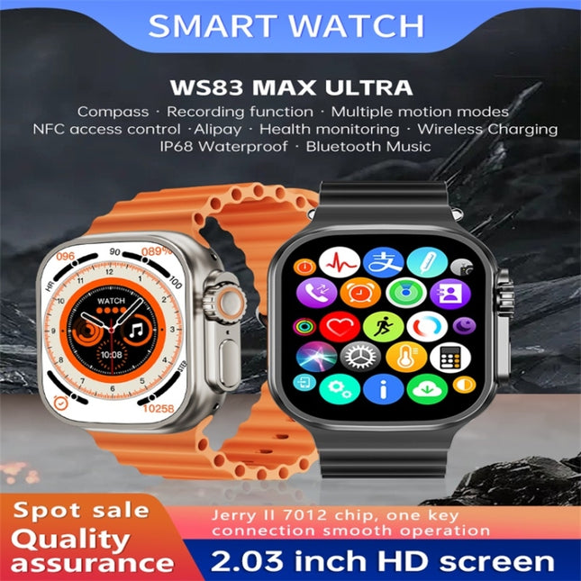 WS83 MAX ULTRA 2.03 inch Color Screen Smart Watch,Support Heart Rate Monitoring / Blood Pressure Monitoring