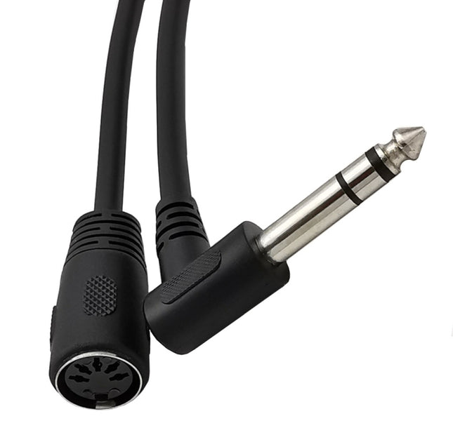 JUNSUNMAY 6.35mm 1/4 inch Male to Female 5 Pin MIDI Audio Stero Adapter, Cable Length: 20cm, Cable Length: 20cm