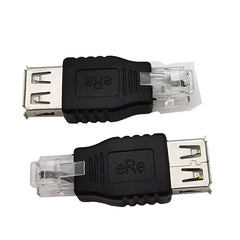 JUNSUNMAY USB Femal to Male RJ11 6P2C Adapter Converter