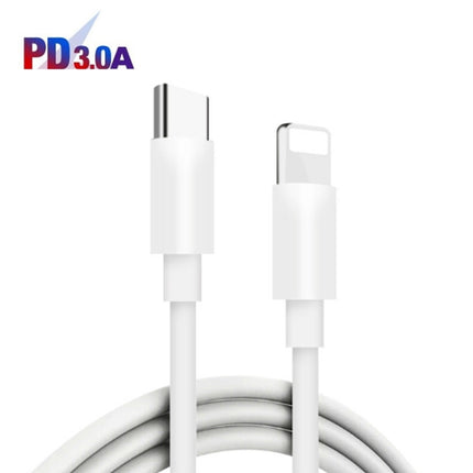 PD04 Type-C + USB Mobile Phone Charger with Type-C to 8 Pin Cable, UK Plug, UK Plug + Type-C to 8 Pin Cable