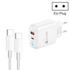 EU Plug + Type-C to Type-C Cable / White