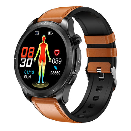 E420 1.39 inch Color Screen Smart Watch,Leather Watchband,Support Heart Rate Monitoring / Blood Pressure Monitoring
