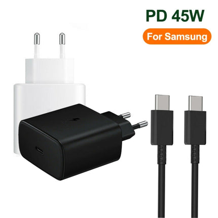 M135 45W USB-C / Type-C Port Fast Charger with 5A Type-C to Type-C Cable, EU Plug, EU Plug + Type-C Cable