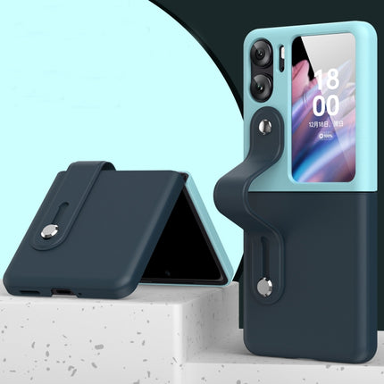 Skin Color Contrast Wrist Strap Bracket Folding Phone Case, For OPPO Find N2 Flip