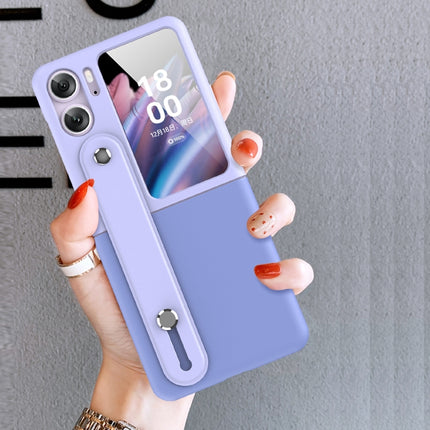 Skin Color Contrast Wrist Strap Bracket Folding Phone Case, For OPPO Find N2 Flip
