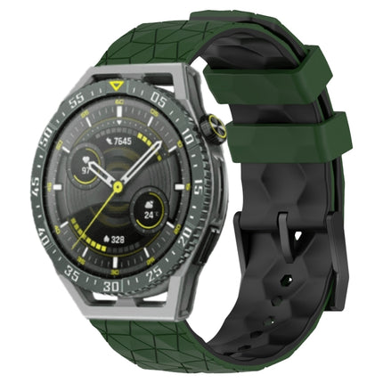 22mm Football Pattern Two-Color Silicone Watch Band, For Huawei Watch Buds, For Huawei Watch GT 3 SE