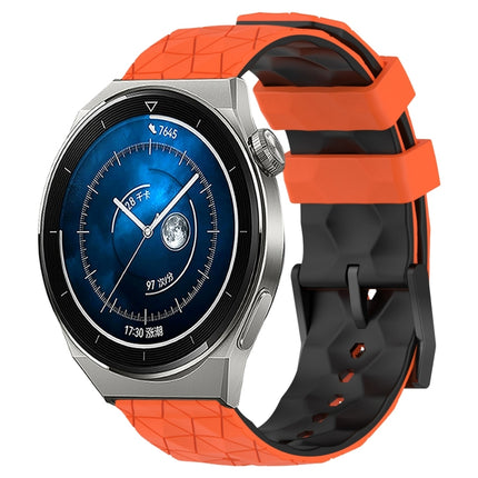 22mm Football Pattern Two-Color Silicone Watch Band, For Huawei Watch GT3 Pro 46mm, For Huawei Watch GT3 46mm