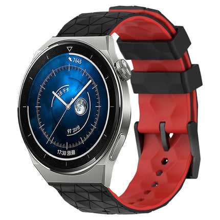 22mm Football Pattern Two-Color Silicone Watch Band, For Huawei Watch GT3 Pro 46mm, For Huawei Watch GT3 46mm