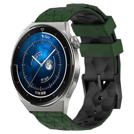 22mm Football Pattern Two-Color Silicone Watch Band, For Huawei Watch GT3 Pro 46mm, For Huawei Watch GT3 46mm