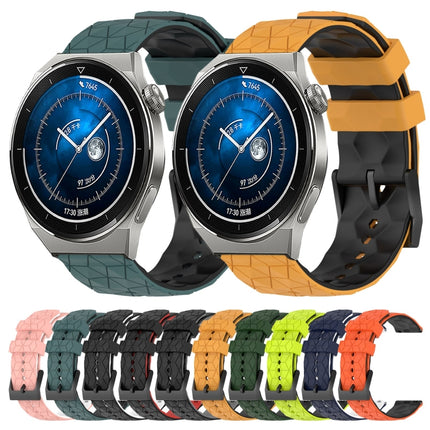 22mm Football Pattern Two-Color Silicone Watch Band, For Huawei Watch GT3 Pro 46mm, For Huawei Watch GT3 46mm
