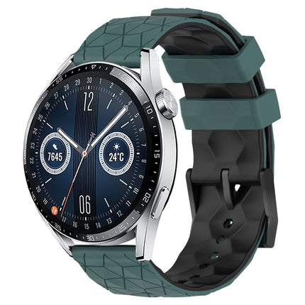 22mm Football Pattern Two-Color Silicone Watch Band, For Huawei Watch GT3 Pro 46mm, For Huawei Watch GT3 46mm