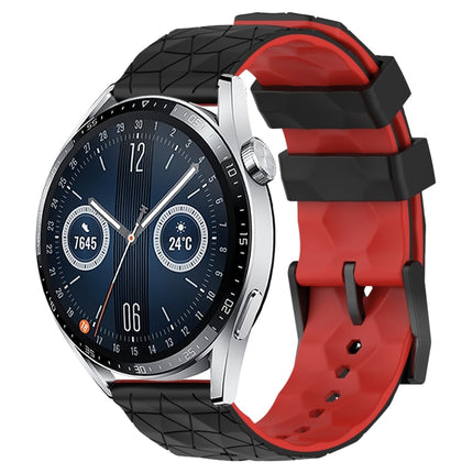 22mm Football Pattern Two-Color Silicone Watch Band, For Huawei Watch GT3 Pro 46mm, For Huawei Watch GT3 46mm
