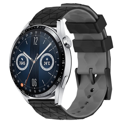 22mm Football Pattern Two-Color Silicone Watch Band, For Huawei Watch GT3 Pro 46mm, For Huawei Watch GT3 46mm
