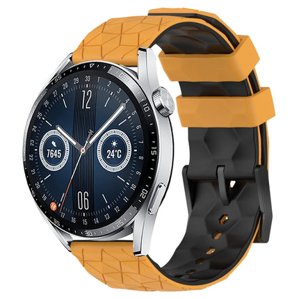 22mm Football Pattern Two-Color Silicone Watch Band, For Huawei Watch GT3 Pro 46mm, For Huawei Watch GT3 46mm