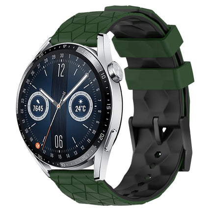 22mm Football Pattern Two-Color Silicone Watch Band, For Huawei Watch GT3 Pro 46mm, For Huawei Watch GT3 46mm