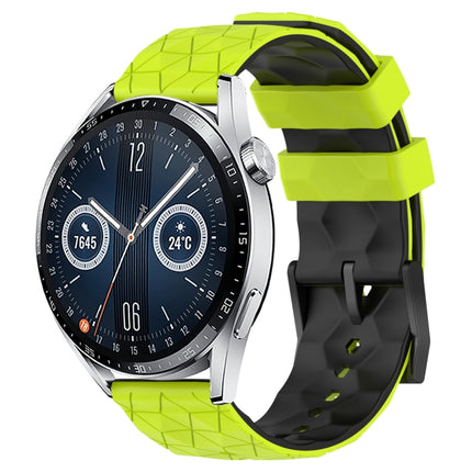 22mm Football Pattern Two-Color Silicone Watch Band, For Huawei Watch GT3 Pro 46mm, For Huawei Watch GT3 46mm