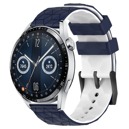 22mm Football Pattern Two-Color Silicone Watch Band, For Huawei Watch GT3 Pro 46mm, For Huawei Watch GT3 46mm
