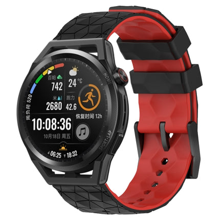 22mm Football Pattern Two-Color Silicone Watch Band, For Huawei Watch GT Runner, For Huawei Watch 3 Pro New