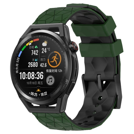 22mm Football Pattern Two-Color Silicone Watch Band, For Huawei Watch GT Runner, For Huawei Watch 3 Pro New