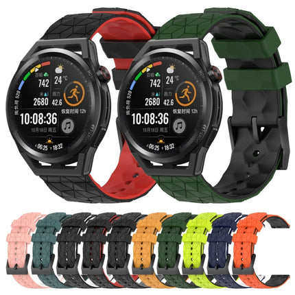 22mm Football Pattern Two-Color Silicone Watch Band, For Huawei Watch GT Runner, For Huawei Watch 3 Pro New