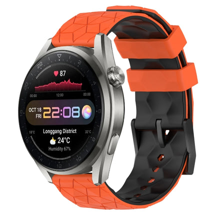 22mm Football Pattern Two-Color Silicone Watch Band, For Huawei Watch GT Runner, For Huawei Watch 3 Pro New