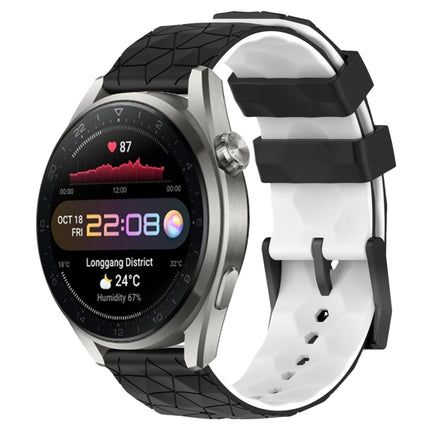 22mm Football Pattern Two-Color Silicone Watch Band, For Huawei Watch GT Runner, For Huawei Watch 3 Pro New