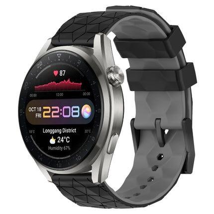 22mm Football Pattern Two-Color Silicone Watch Band, For Huawei Watch GT Runner, For Huawei Watch 3 Pro New