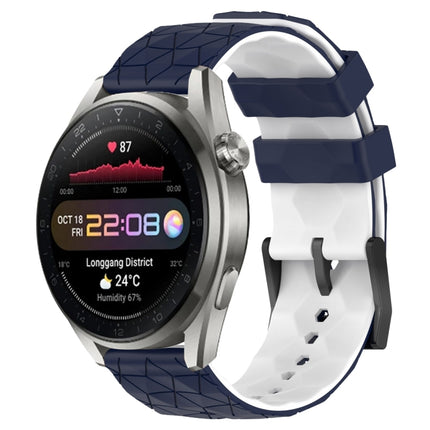 22mm Football Pattern Two-Color Silicone Watch Band, For Huawei Watch GT Runner, For Huawei Watch 3 Pro New