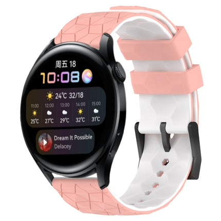 22mm Football Pattern Two-Color Silicone Watch Band, For Huawei Watch 3, For Huawei Watch 3 Pro