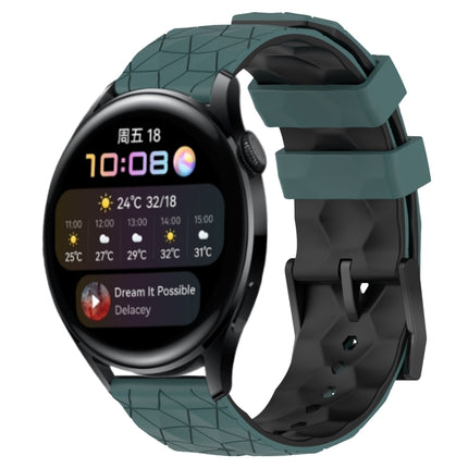 22mm Football Pattern Two-Color Silicone Watch Band, For Huawei Watch 3, For Huawei Watch 3 Pro